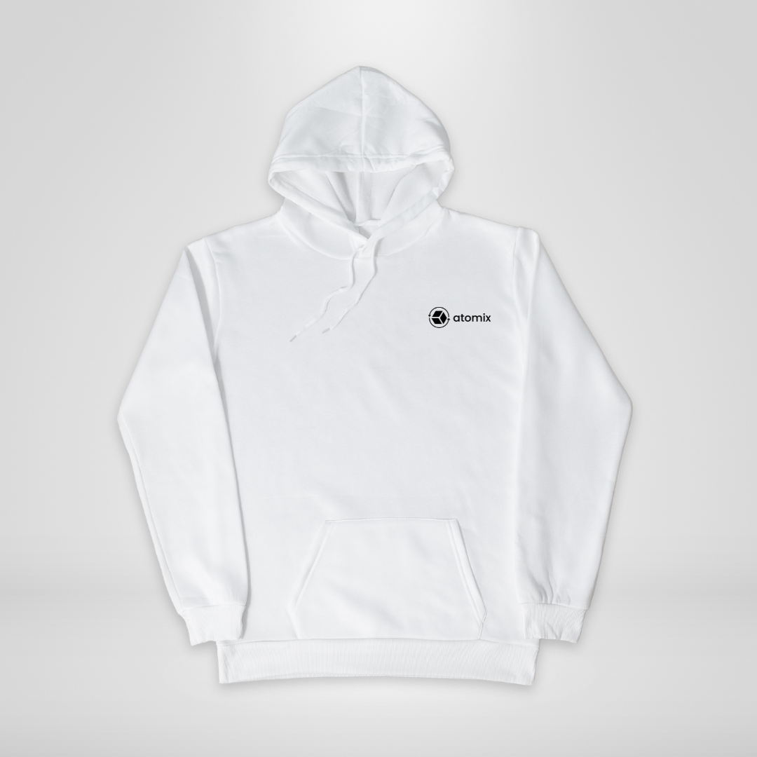 White Hoodie with Back Print Label