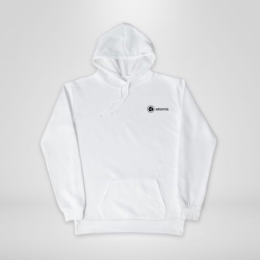 White Hoodie with Back Print Label